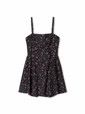 Bershka Letné šaty  zelená / červená / čierna / biela