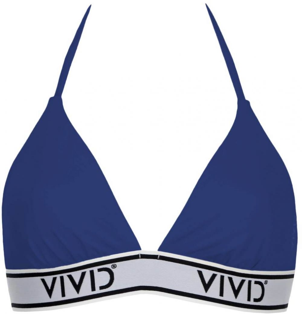 VIVID Bikinový top 'Mix&Match'  modrá / čierna / biela