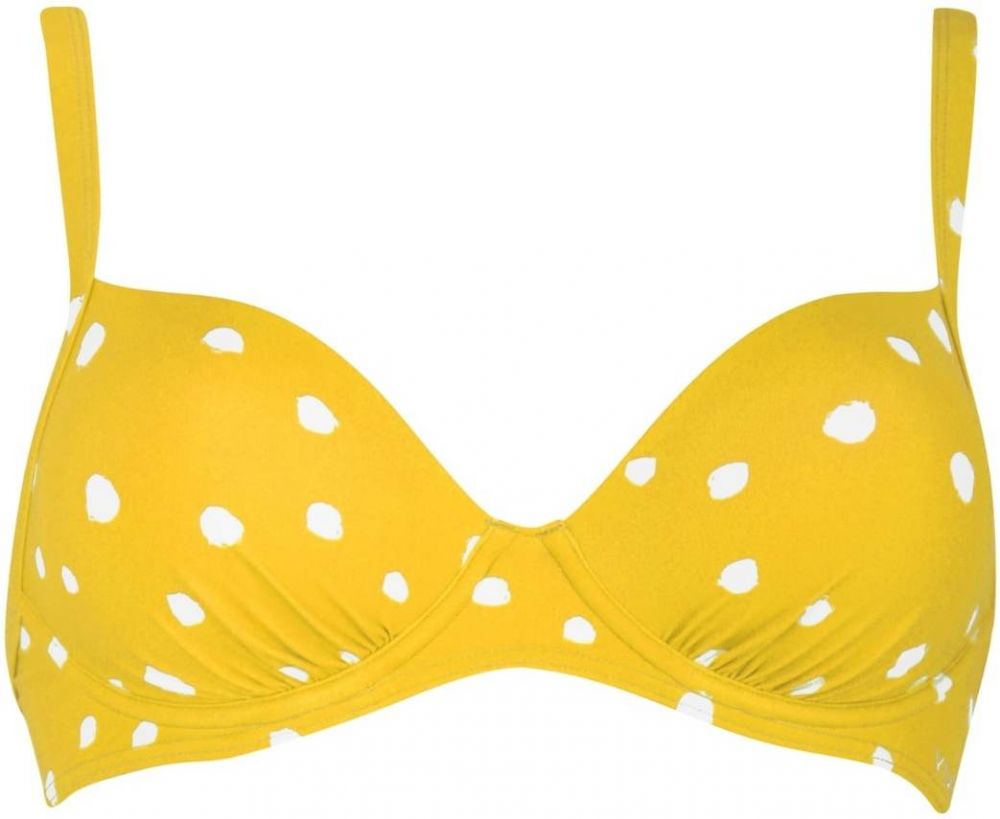 VIVID Bikinový top  žltá / šedobiela