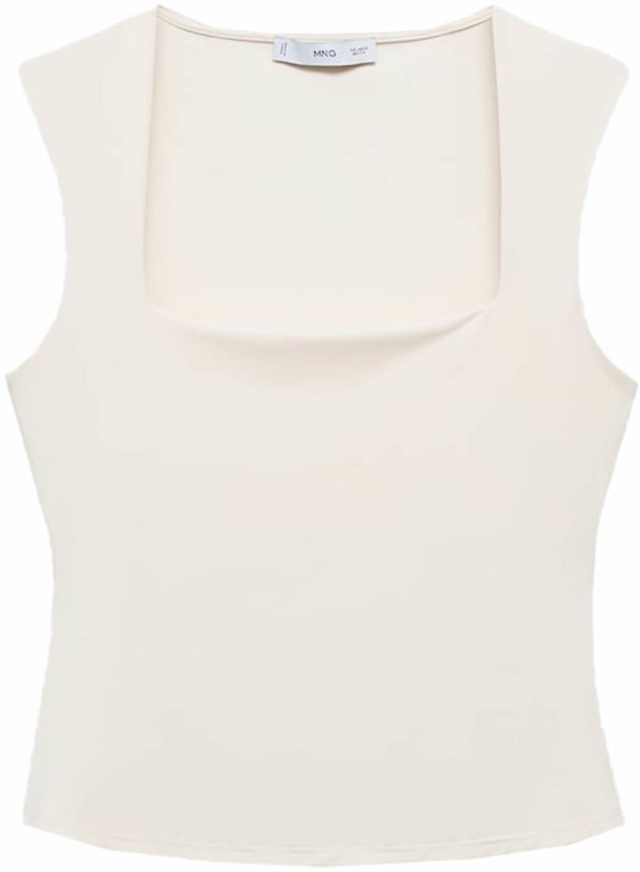 MANGO Top 'RAYO'  šedobiela