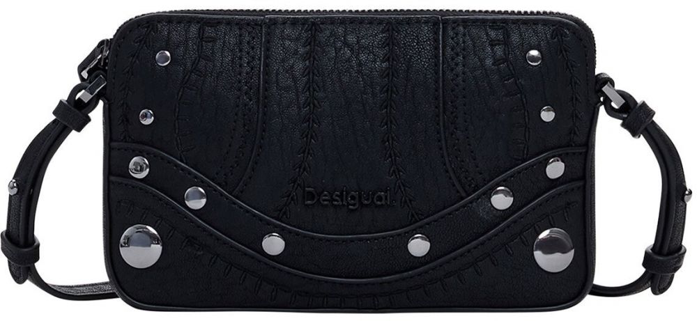 Desigual Listová kabelka  čierna / strieborná