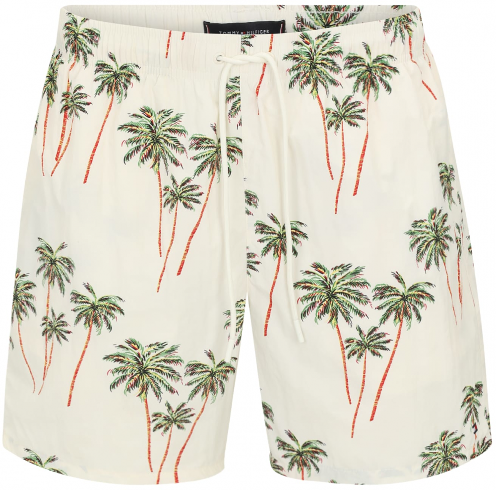 TOMMY HILFIGER Plavecké šortky  béžová / hnedá / zelená