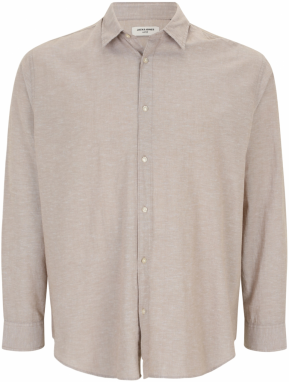 Jack & Jones Plus Košeľa 'JJEBreeze'  béžová melírovaná