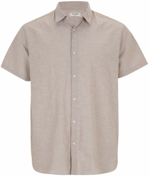 Jack & Jones Plus Košeľa 'JJEBreeze'  tmavobéžová
