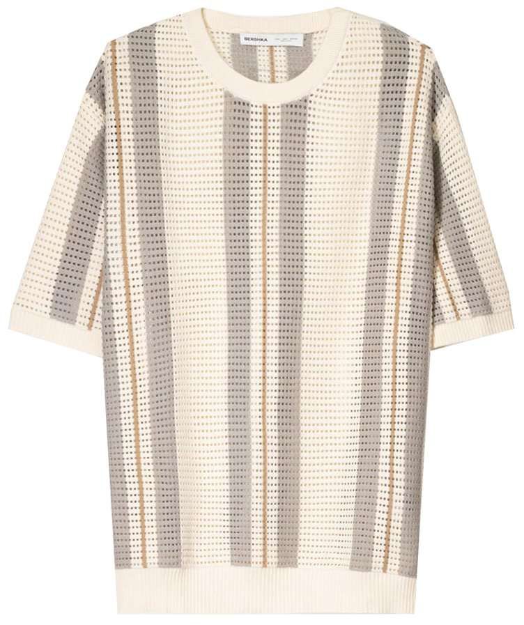 Bershka Tričko  piesková / tmavobéžová / hnedá