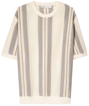 Bershka Tričko  piesková / tmavobéžová / hnedá