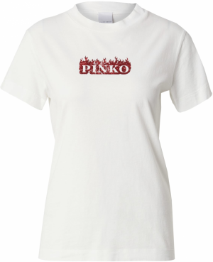 PINKO Tričko  rubínová / biela