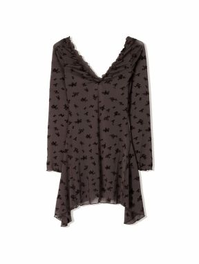 Bershka Šaty  čokoládová / čierna