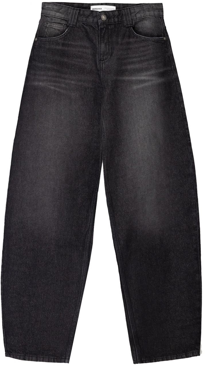 Bershka Džínsy  čierny denim