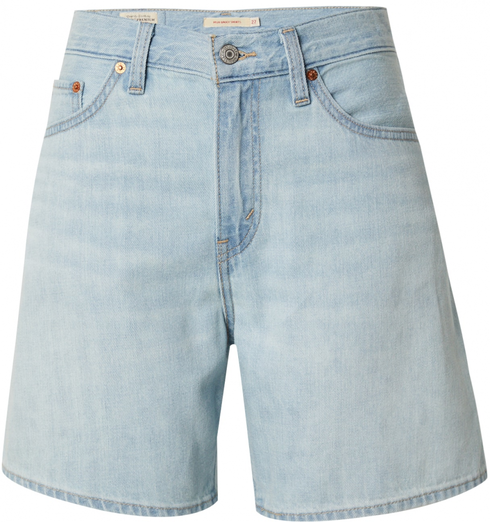 LEVI'S ® Nohavice 'HIGH BAGGY SHORT WHERES MY PHO IN LINEN DENIM'  modrá denim