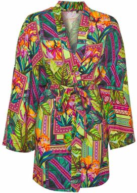 Trendyol Kimono  tyrkysová / smaragdová / jablková / oranžová