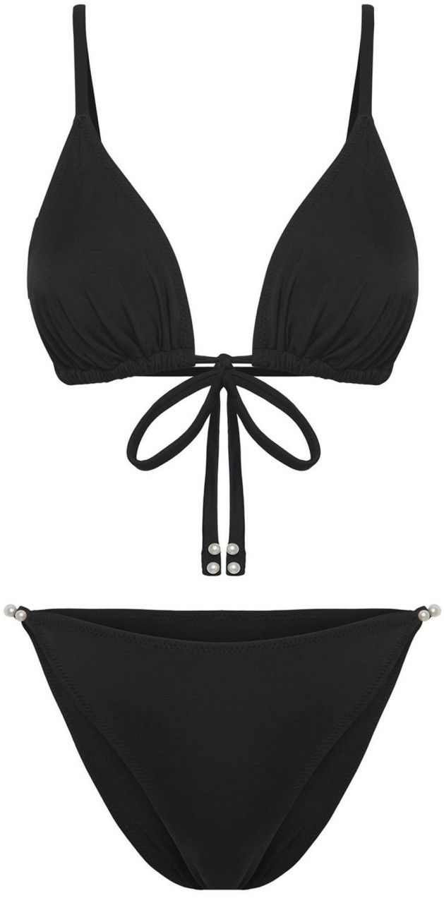 Trendyol Bikiny  čierna / perlovo biela