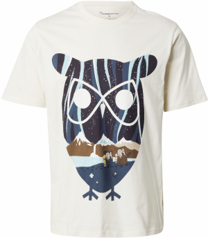 KnowledgeCotton Apparel Tričko  krémová / modrá / hnedá