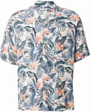 JACK & JONES Košeľa 'JJEJeff Tropical'  zafírová / pastelovo zelená / staroružová / biela