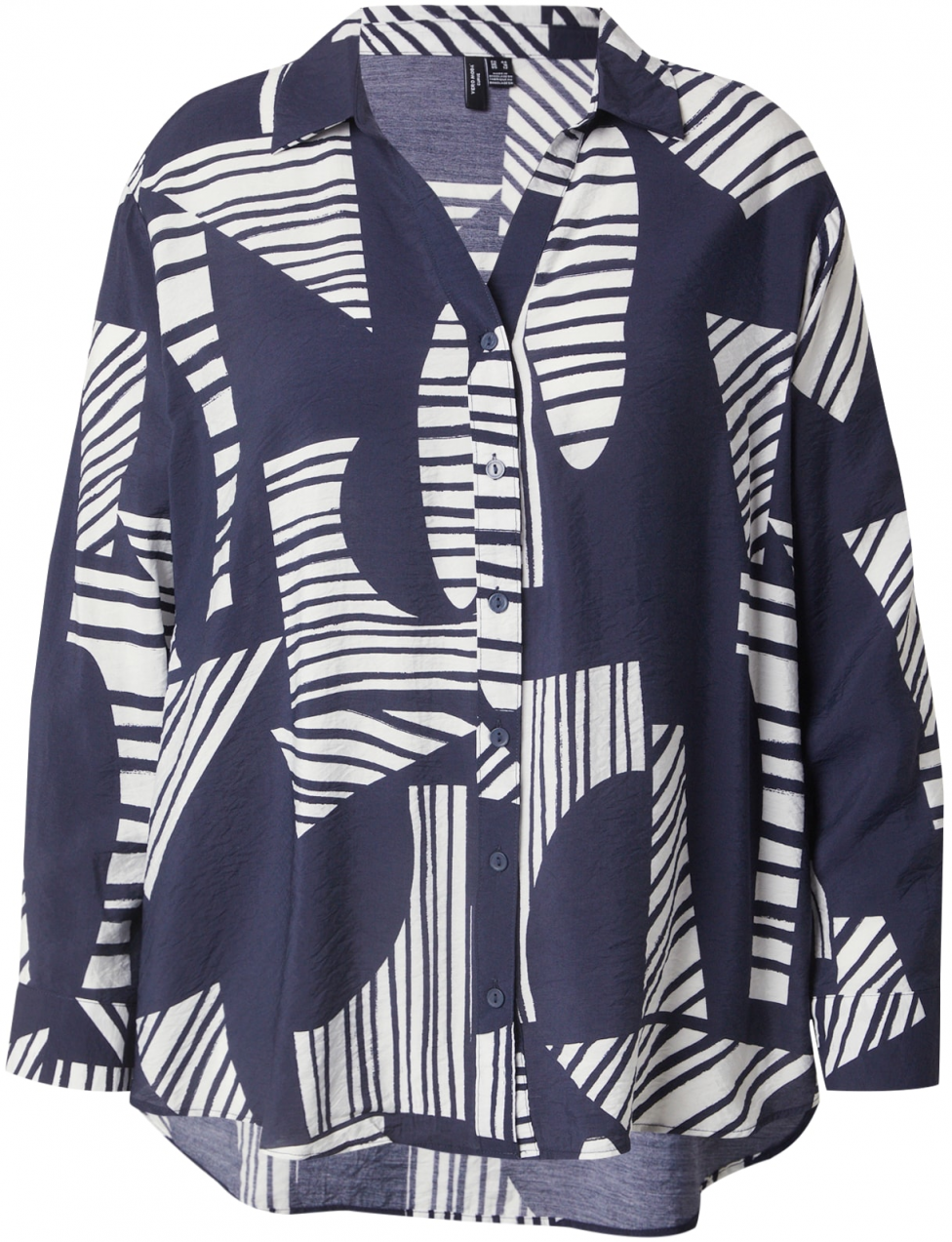 Vero Moda Curve Blúzka 'VMCJOSIE'  námornícka modrá / biela