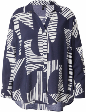 Vero Moda Curve Blúzka 'VMCJOSIE'  námornícka modrá / biela