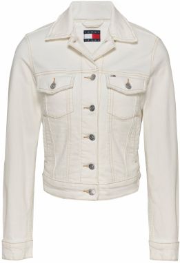 Tommy Jeans Prechodná bunda  šedobiela