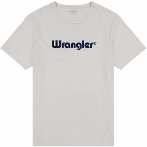 WRANGLER Tričko 'LOGO TEE'  tmavomodrá / prírodná biela