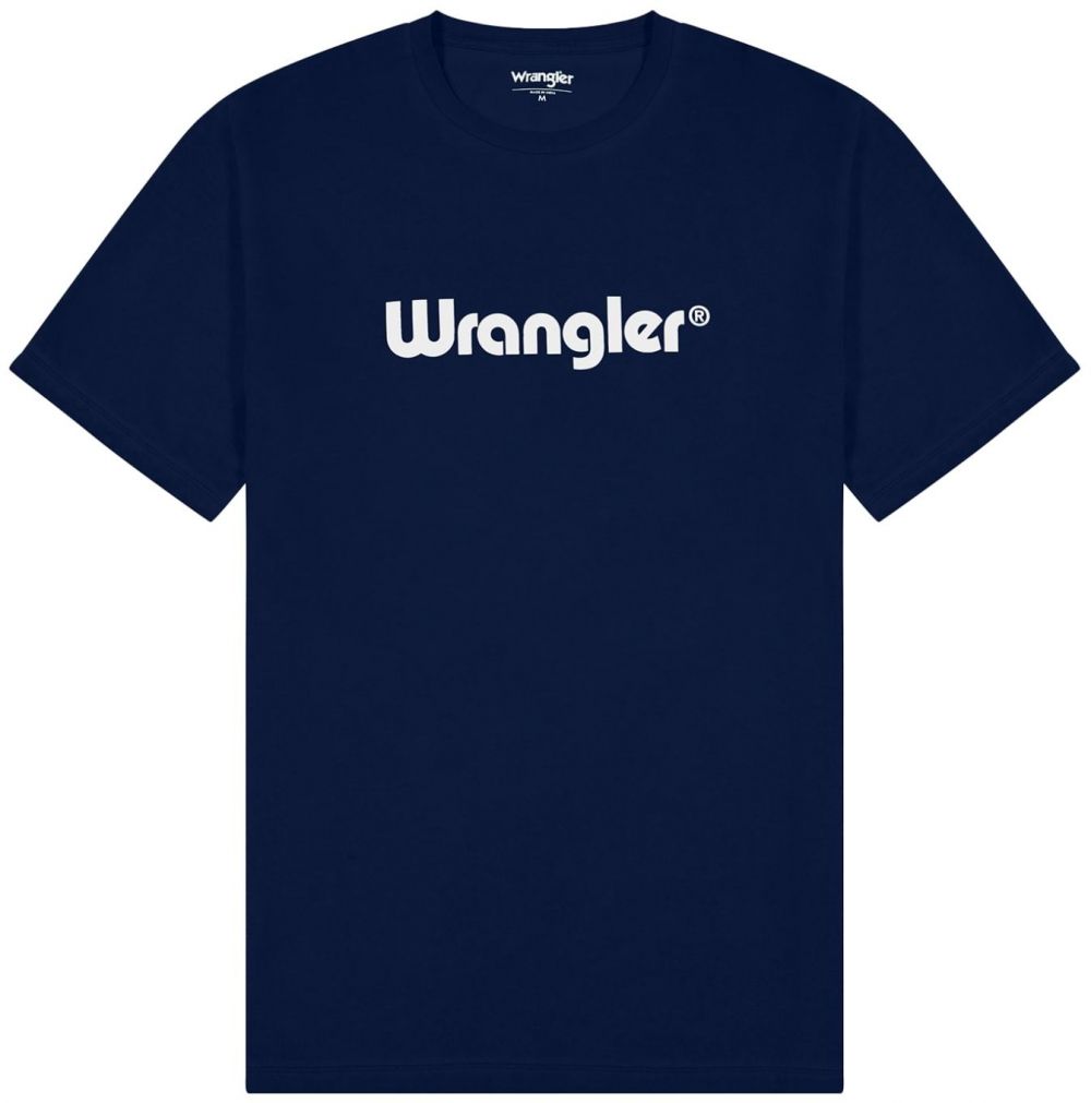 WRANGLER Tričko 'LOGO TEE'  námornícka modrá / biela