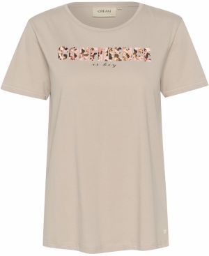 Cream Tričko 'CR Velie'  hnedá / svetlosivá / ružová / čierna