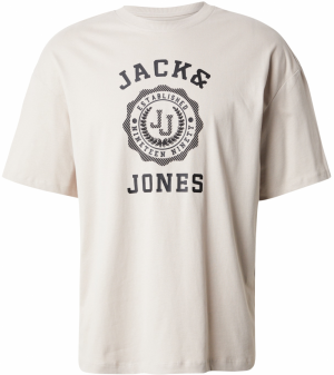 JACK & JONES Tričko 'Victo'  béžová / čierna