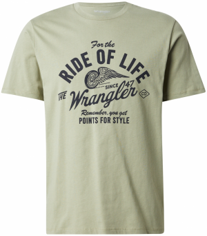 WRANGLER Tričko 'AMERICANA TEE'  pastelovo zelená / čierna