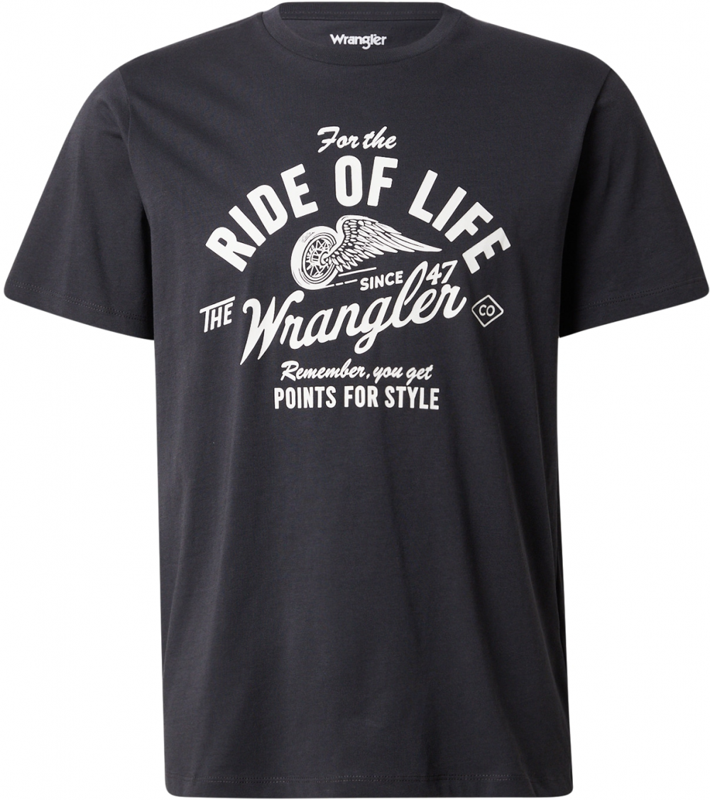 WRANGLER Tričko 'AMERICANA TEE'  čierna / biela