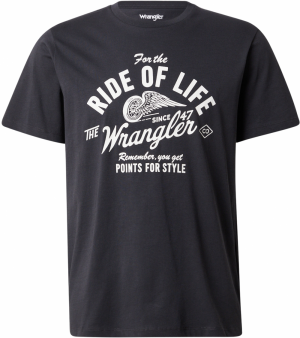 WRANGLER Tričko 'AMERICANA TEE'  čierna / biela