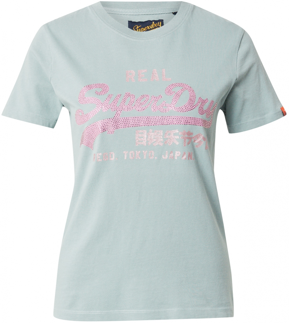 Superdry Tričko  smaragdová / levanduľová
