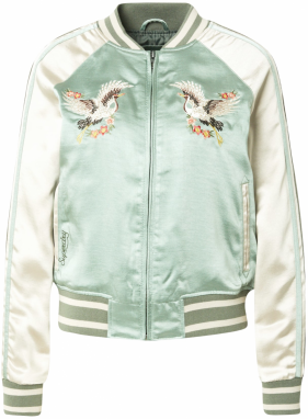 Superdry Prechodná bunda 'Suikajan'  krémová / nefritová / pastelovo zelená / tmavoružová
