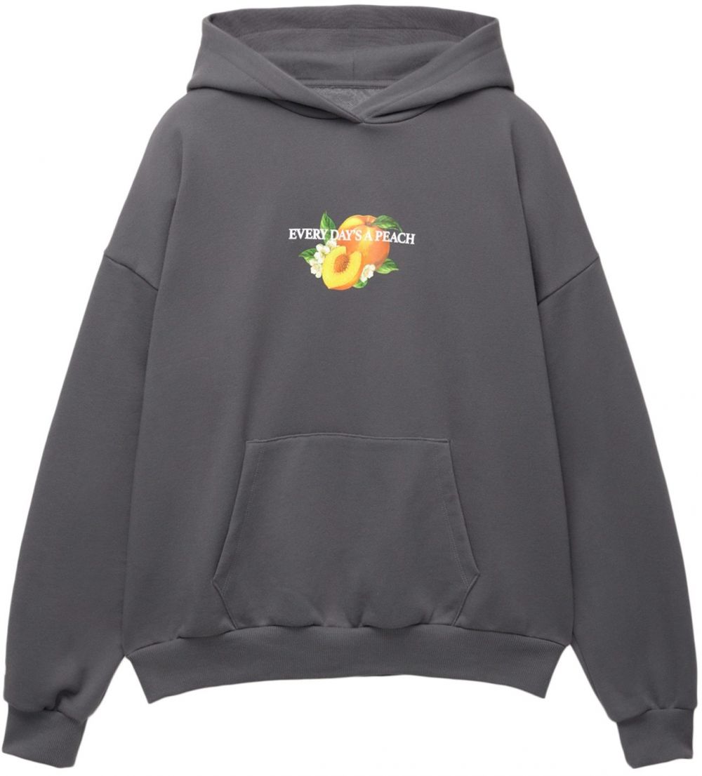 Pull&Bear Mikina 'PEACH'  tmavožltá / tmavooranžová / čierna / biela