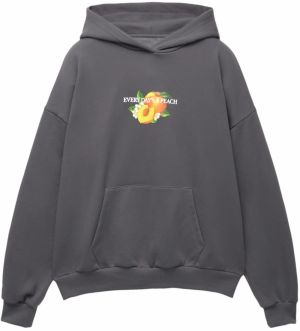 Pull&Bear Mikina 'PEACH'  tmavožltá / tmavooranžová / čierna / biela