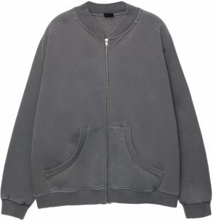 Pull&Bear Tepláková bunda  tmavosivá