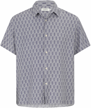 Jack & Jones Plus Košeľa 'JORMARSHALL ISLINGTON'  tmavomodrá / biela