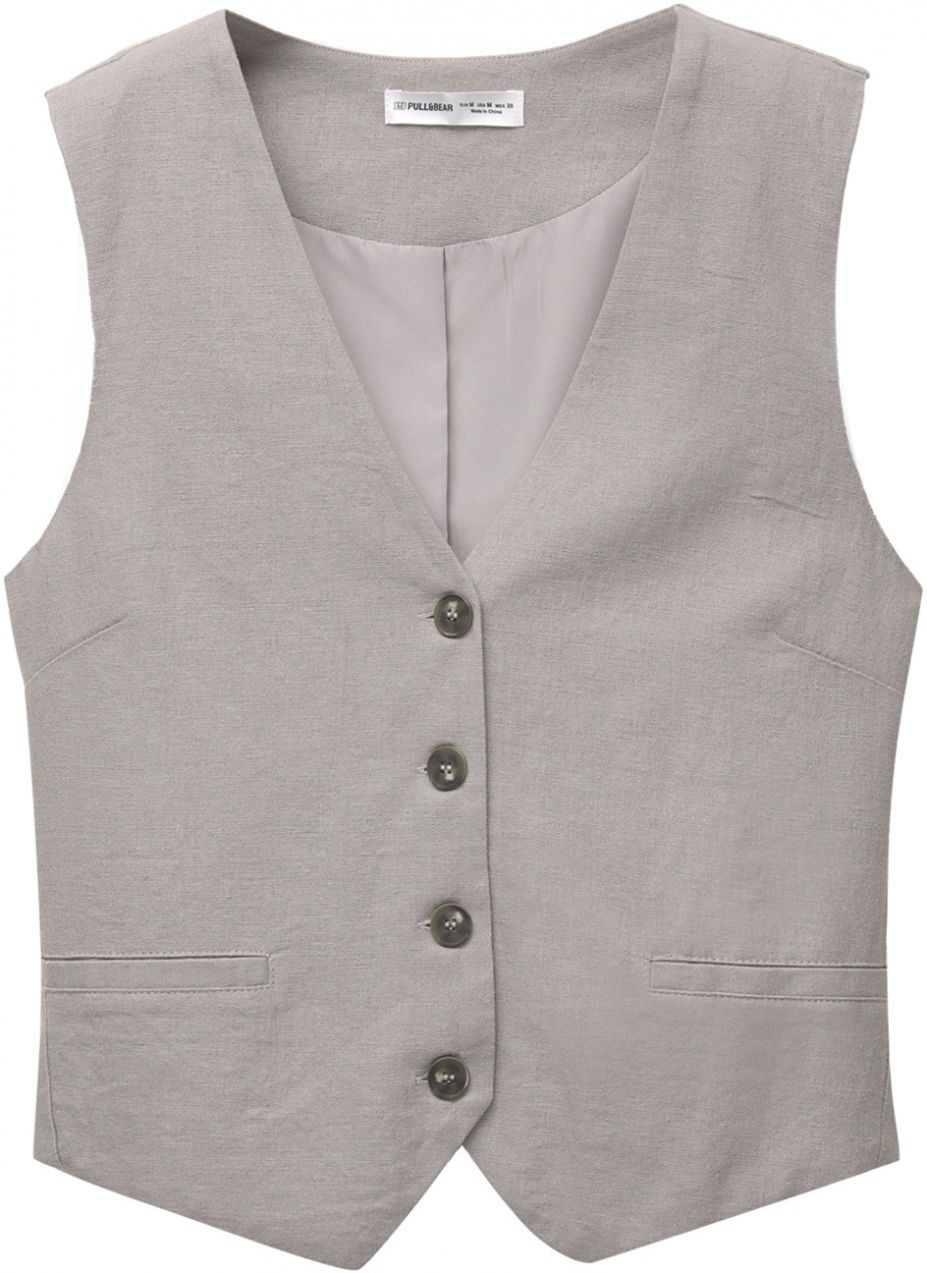 Pull&Bear Vesta k obleku  sivá