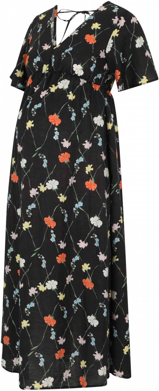 Vero Moda Maternity Letné šaty 'VMMFlora Olga'  pastelovo žltá / koralová / čierna / biela