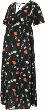 Vero Moda Maternity Letné šaty 'VMMFlora Olga'  pastelovo žltá / koralová / čierna / biela