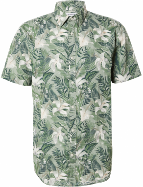 JACK & JONES Košeľa 'JJHawaii'  jedľová / pastelovo zelená / biela