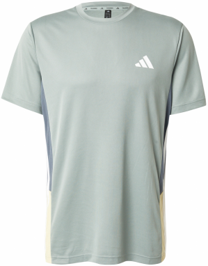 ADIDAS PERFORMANCE Funkčné tričko 'ESS'  pastelovo žltá / sivá / mätová / biela