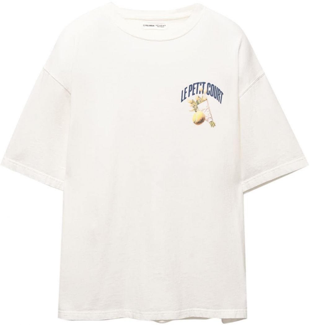 Pull&Bear Tričko  modrá / zelená / oranžová / biela