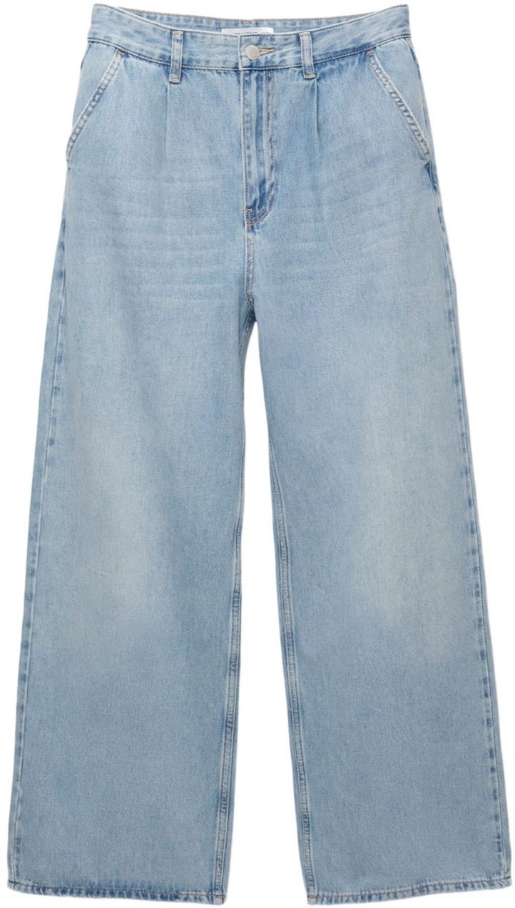 Pull&Bear Plisované rifle  svetlomodrá