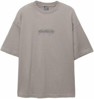 Pull&Bear Tričko 'STWD'  sivá / tmavošedá / čierna