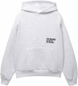 Pull&Bear Mikina  sivá / čierna