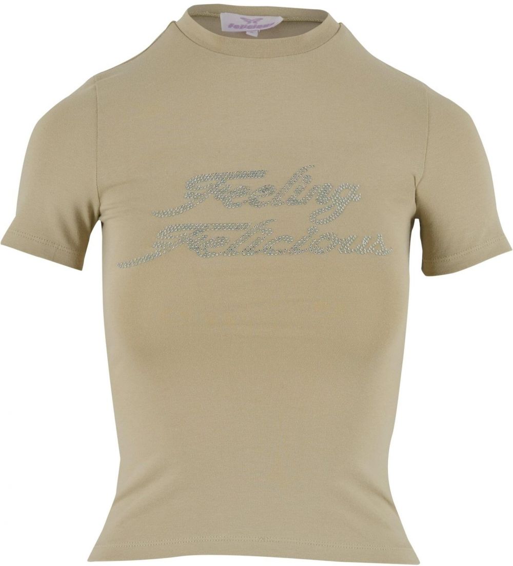 Felicious Tričko 'Feeling'  olivová / strieborná