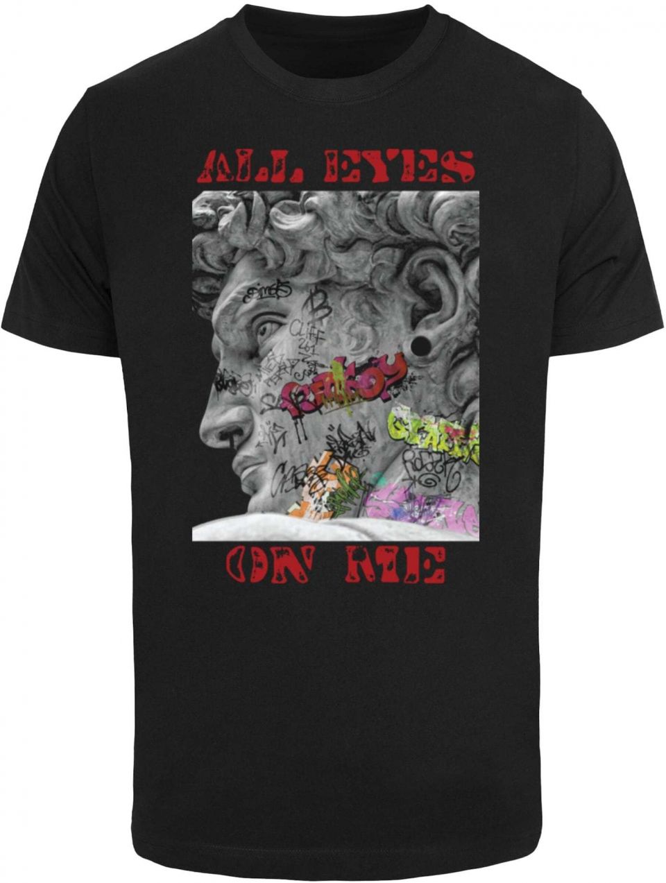 Mister Tee Tričko 'All Eyes Face Statue'  sivá / tmavočervená / čierna