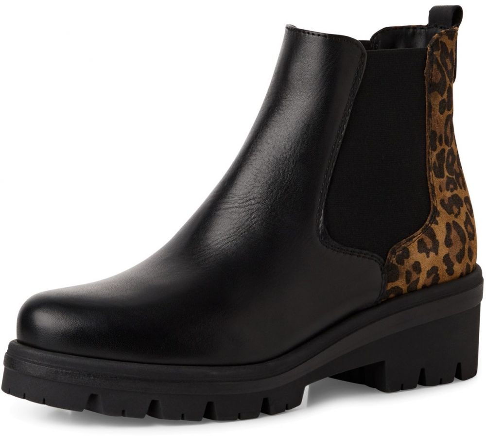 Tamaris Chelsea čižmy  koňaková / čierna