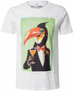 Key Largo Tričko 'HORNBILL'  svetlozelená / oranžová / čierna / prírodná biela