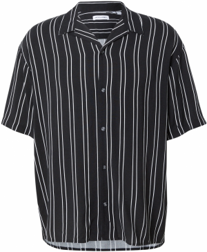 JACK & JONES Košeľa 'JJEJeff'  čierna / biela