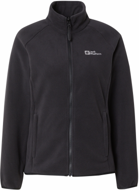 JACK WOLFSKIN Funkčná flisová bunda 'MOONRISE'  čierna / biela