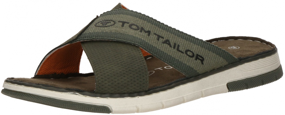 TOM TAILOR Šľapky  olivová / tmavozelená